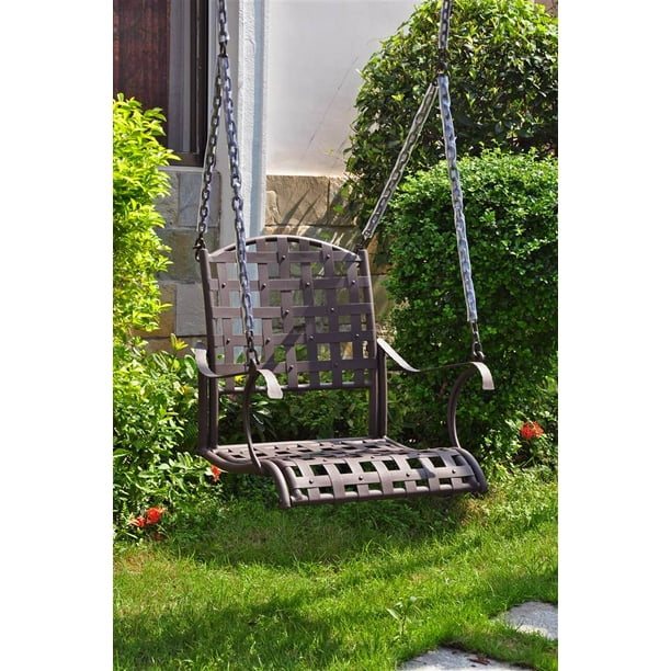 Iron Single Patio Swing Chair (Matte Brown) - Walmart.com - Walmart.com