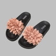thumbnail image 6 of Flat Sandals Women Flower Decoration Solid Color Open Toe Dressy Comfortable Walking Lightweight Summer Cute Sandals, 6 of 8
