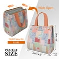 thumbnail image 3 of Pioneer Flower Floral Print Pattern Insulated Lunch Bag for Women & Adults,Large Portable Soft Cooler Lunch Bag,Thermal Food Storage Tote with Pearl Cotton,8.66L,8.75x5.75x9.5 Inch, 3 of 6