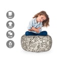 thumbnail image 2 of Vine Storage Toy Bag Chair, Hand-Drawn Grapevine Pattern with Bulky Leaves Digital Image, Stuffed Animal Organizer Washable Bag, Large Size, Dark Brown and Eggshell, by Ambesonne, 2 of 3