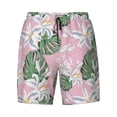 thumbnail image 4 of Lsque Mens Swim Trunks Lilies Flowers Pattern - Bathing Suit Compression Liner - Beach Swim Shorts Swimwear - (S-3XL) - Stretch Quick Dry -Small, 4 of 9