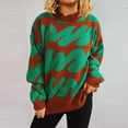 thumbnail image 2 of Suéter de punto nuevo 2024 para mujer, suéteres de punto de manga larga con cuello redondo para mujer, suéter cálido informal de otoño e invierno, 2 of 5
