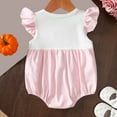 thumbnail image 6 of mgoYE 9 Month Baby Girl Clothes Halloween Baby Clothes Striped Smocked Romper Bubble Onesie Bodysuit Shirt Fall Outfit|Pink 3-6 Months, 6 of 8
