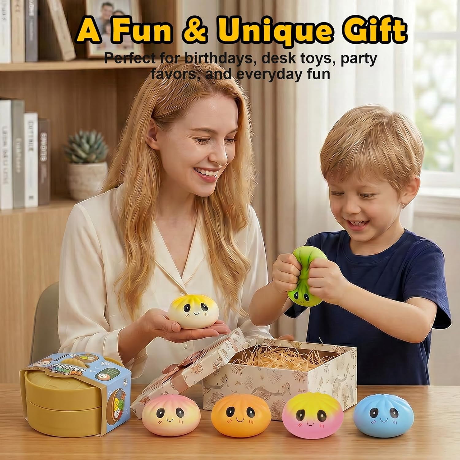 Dumpling Squishy, Practical Squeeze Dough Squishy Tool for College Dorm Desk Aesthetic and Study Break Comfort (1/6 Pcs)