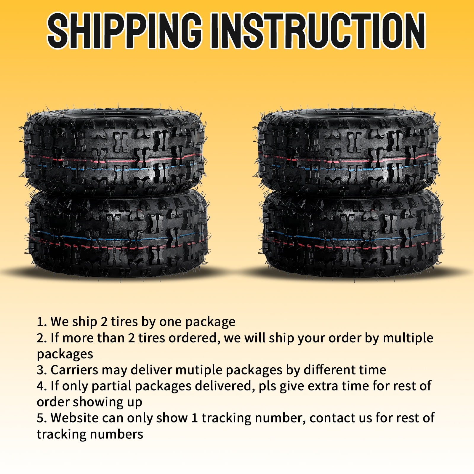 Ktaxon 13x5.00-6 Go Kart & ATV Tires Set of 2, Tubeless All-Terrain Tires for Quad and Small ATV