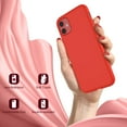 thumbnail image 4 of ULAK iPhone 11 Case for Women Girls, 3 in 1 Liquid Silicone Phone Case for Apple iPhone 11 6.1 inch Slim Shockproof,  Red, 4 of 6