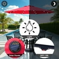 thumbnail image 6 of Abble 9ft Solar LED Lighted Patio Umbrella, Table Market Umbrella, Outdoor Umbrella for Garden, Deck, Backyard, Pool and Beach, Red, 6 of 9