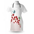 thumbnail image 4 of Love Apron, Bird Sings Sitting Hearts Twitting Springtime Garden Oriental, Unisex Kitchen Bib with Adjustable Neck for Cooking Gardening, Adult Size, Cadet Blue Mauve, by Ambesonne, 4 of 4