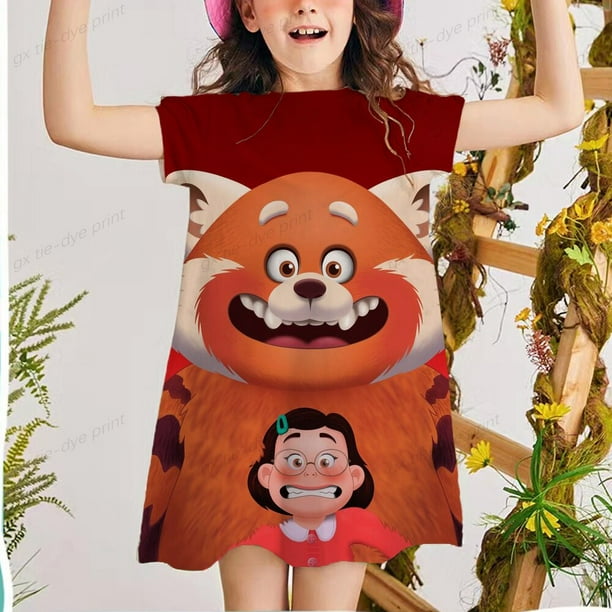 Vestido rojo giratorio, vestido elegante para niños, niñas, cumpleaños, Pascua, juego de rol, ropa para niños, niña 2-7y6T Gao Jinjia LED