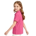 thumbnail image 5 of Abcomgle Boys Golf Shirts Size 8-10 Short Sleeve Pique Polo Shirt Button Closure Solid Color School Uniform Shirts Summer Collared Tshirts for Kids Boys, 5 of 7