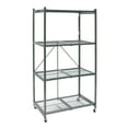 thumbnail image 1 of Origami 4 Tier Multipurpose Folding Storage Rack with Wheels, 3 Pack, Gray, 1 of 11