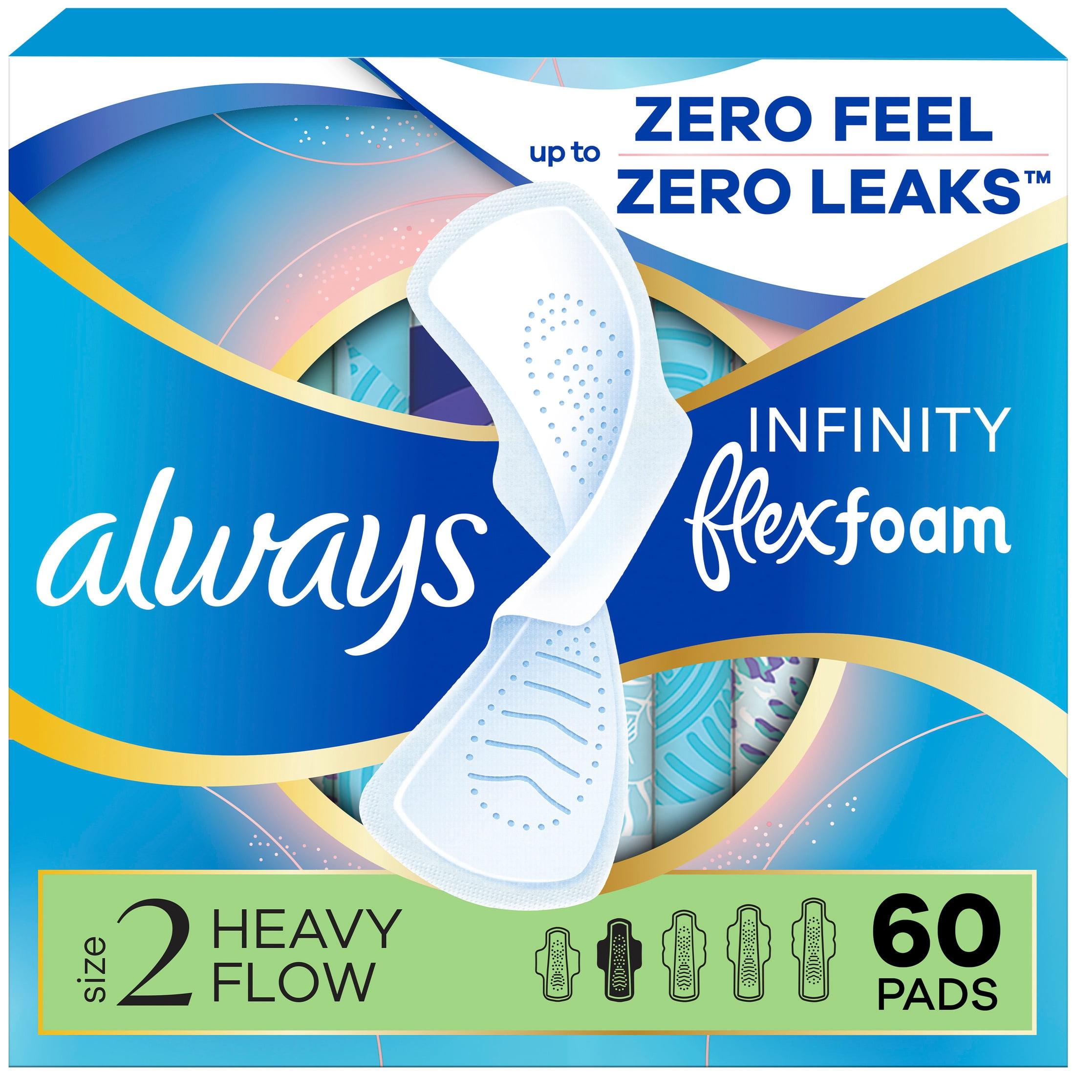 [Buy Pads Get Tampons FREE] Buy Always Pads, Infinity Flexfoam Size 2, Heavy, Wings, 60 Count, GET Tampax Pearl Starter Kit Multipack with Regular/Super, 12 count FREE