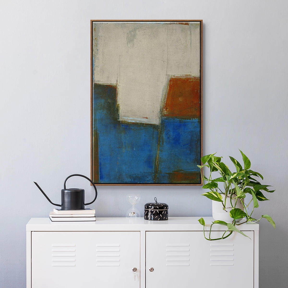 Comple x Thought Framed Premium Gallery Wrapped Canvas - Ready to Hang - 27 x 41 - Walnut Floating Frame