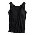 thumbnail image 4 of GPOECD Tank Top with Built in Bra for Women Wireless Seamless Built-in Bra Daily Layering Camisoles for Women for under Clothes 01_Black,XXXXXXL, 4 of 4