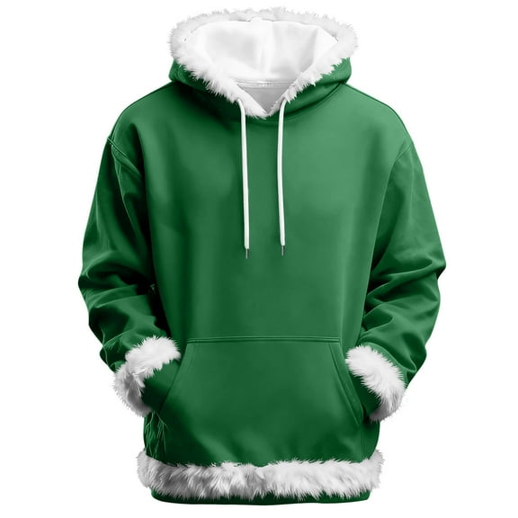 Men's Long Sleeve Hoodie Solid Color Casual Outfits Basic Pullover Winter Clothing Fashion Tops Fall Clothes 2025