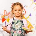 thumbnail image 3 of Pioneer Flower Floral Print Pattern Kids Aprons for Girls and Boys,Adjustable Neck Strap Toddler Aprons for Kids Cooking Baking, 3 of 7