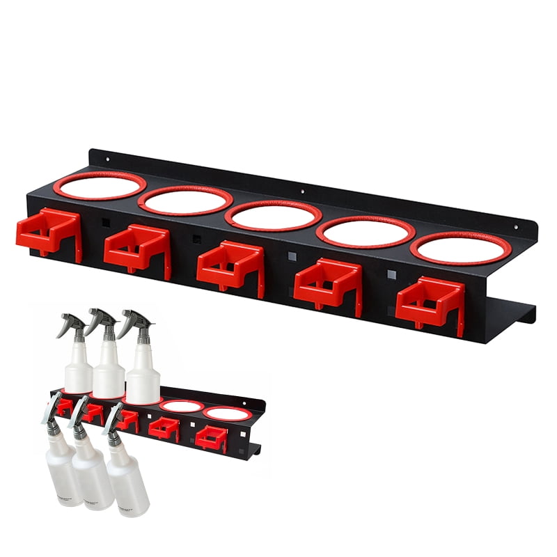 Kaimingweb Spray Bottle Storage Rack Holder, Wallmounted Garage Bottle