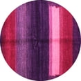 thumbnail image 1 of Ahgly Company Indoor Round Abstract Pink Contemporary Area Rugs, 6' Round, 1 of 4