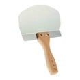 thumbnail image 1 of Wooden Handle Stainless Steel Curved Blade, Bricklayer Plastering Tool Knife, 1 of 2