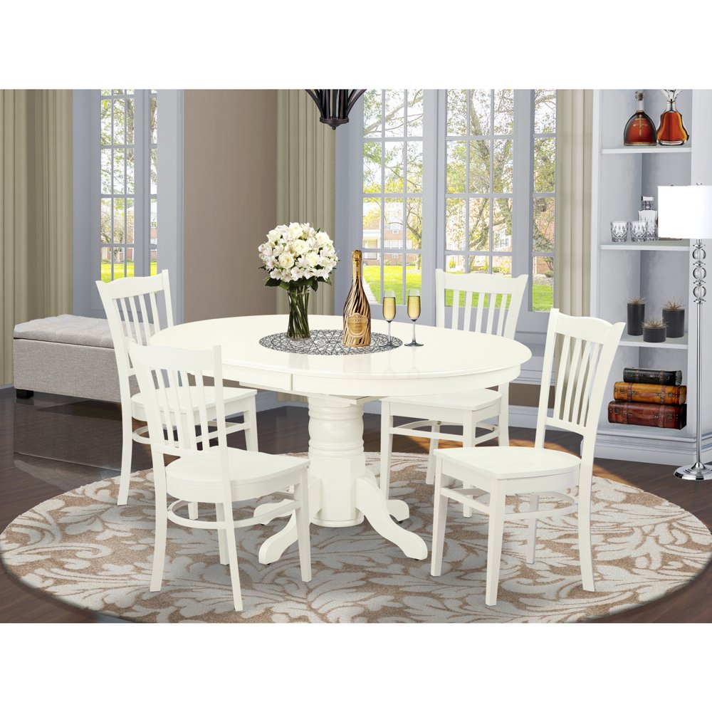 East West Furniture AVGR5LWHW 5 Pc Dining set with a Kitchen Table