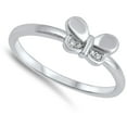 thumbnail image 4 of High Polish Clear Cubic Zirconia Butterfly Ring 925 Sterling Silver Band White Jewelry Female Size 9, 4 of 4