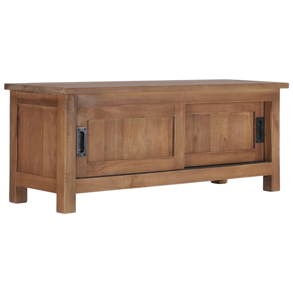 vidaXL Meuble TV 90x30x35 cm en Bois de Teck Massif