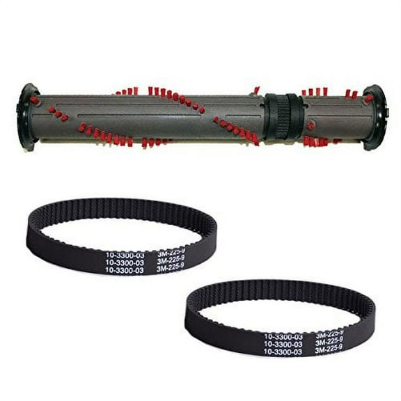Replacement Part For TVP DC17 Vacuum Cleaner Animal Geared Type Brushroll With 2pk Geared Belts // 10-3404-08 & 10-3300-03