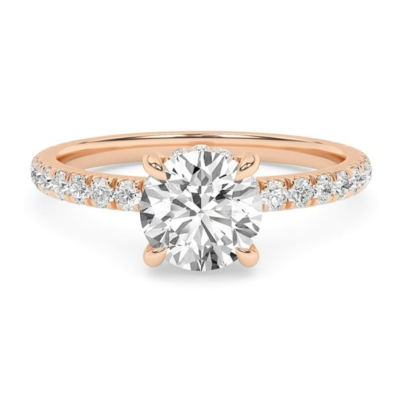 IGI Certified Solitaire Engagement Rings For Women, 1.40 Carat (ctw) Lab Grown Diamond Eternity Promise Ring For Her In 18k Solid Rose Gold | F-G, VS-SI Quality Ring Size-4.5