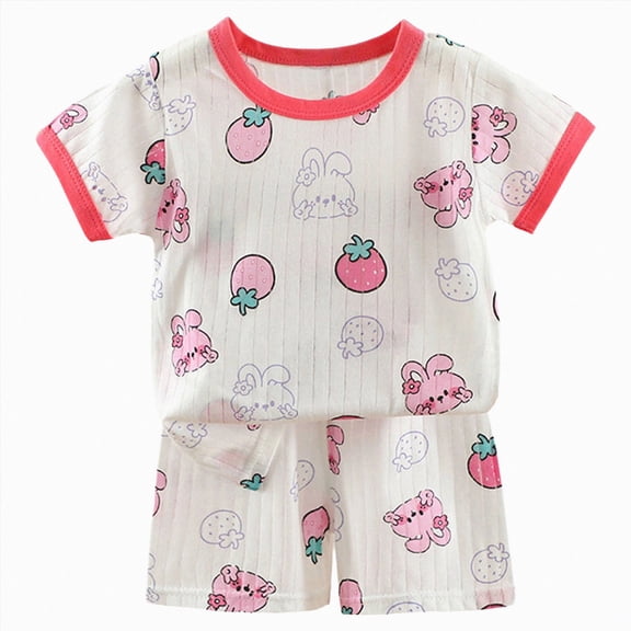 NIEWTR Kids Pajamas for Toddler Boys 2-Piece Set Short Sleeve Pullover Comfy Shorts Soft Breathable Children Pjs Summer Pajamas Loungewear 2T 3T 4T 5T(A-Red,2-3 Years)