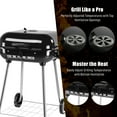 thumbnail image 6 of QXDRAGON 28" Square Steel Charcoal Grill with Foldable Side Shelf, Black, 6 of 9