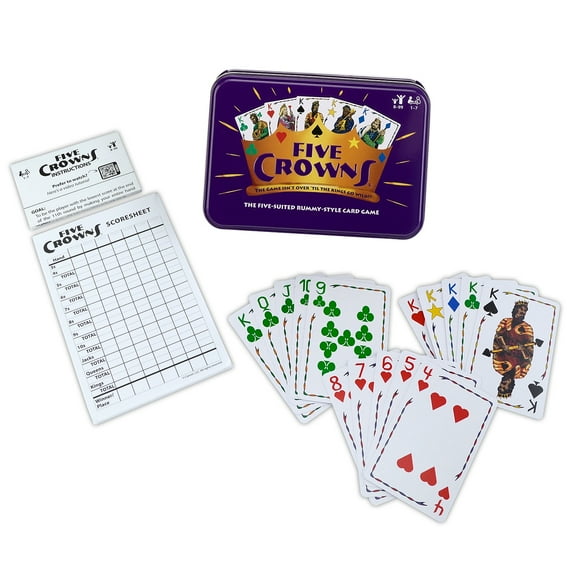 SET Family Games Five Crowns 25th Anniversary Tin, 1-7 Players, Ages 8 , 0.1 lb