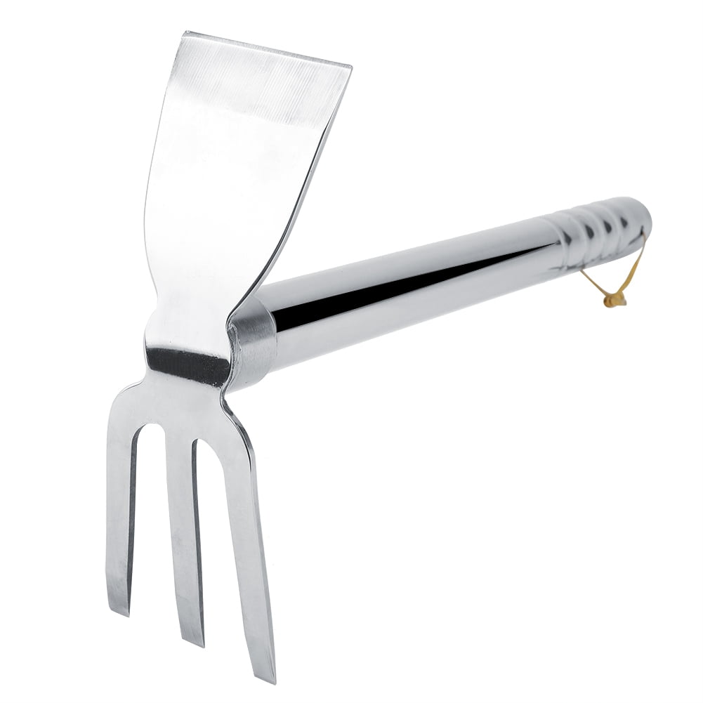 M Buder Steel Mini Rake with Rubber Handle, Heavy Duty Short Claw Rake Hand Cultivator Garden Tool for Digging and Aerating Soil (15.35 inches / 39 cm)