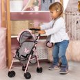 thumbnail image 5 of Bayer Design: Doll Buggy - Grey-Soft Pink-Butterfly - Handbag, Folding Play Stroller For Dolls Up To 16", Sunshade, Swivel Wheels, Seat Belt, Kids 3+, 5 of 9