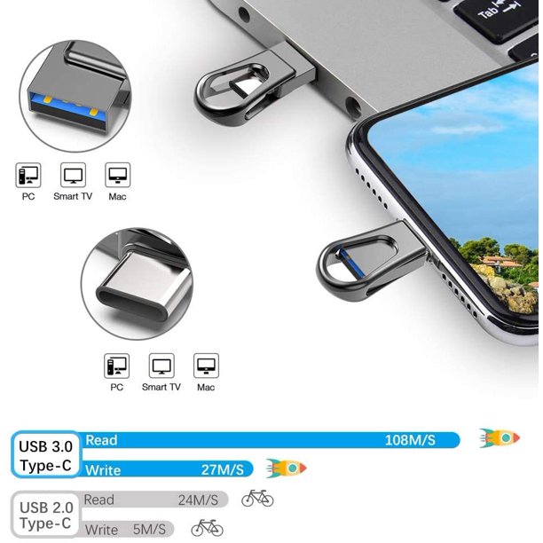 64GB USB C Flash Drive, 2-in-1 OTG USB 3.0 Thumb Drive, Dual USB Memory  Stick Pen Drive for Type-C Android Smartphones Tablets and New MacBook  Laptop