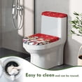 thumbnail image 4 of HELLHERO Christmas Penguin Polyester Fabric Toilet Covers Set Bathroom Toilet Cover Set Elastic Edge Adjustable Stretch Reusable Fits All Toilet Shapes, 4 of 8