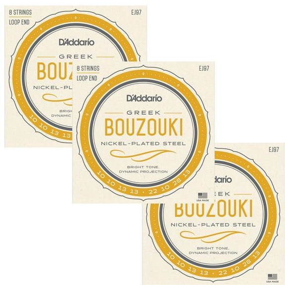 D'Addario Greek Bouzouki Strings 3-Pack Traditional 8-String CFAD