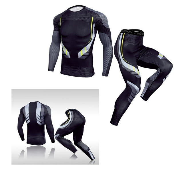 Traje de fitness de secado rápido, traje de fitness ajustado para hombres, traje de entrenamiento para hombres, traje de fitness para hombres, apariencia llamativa