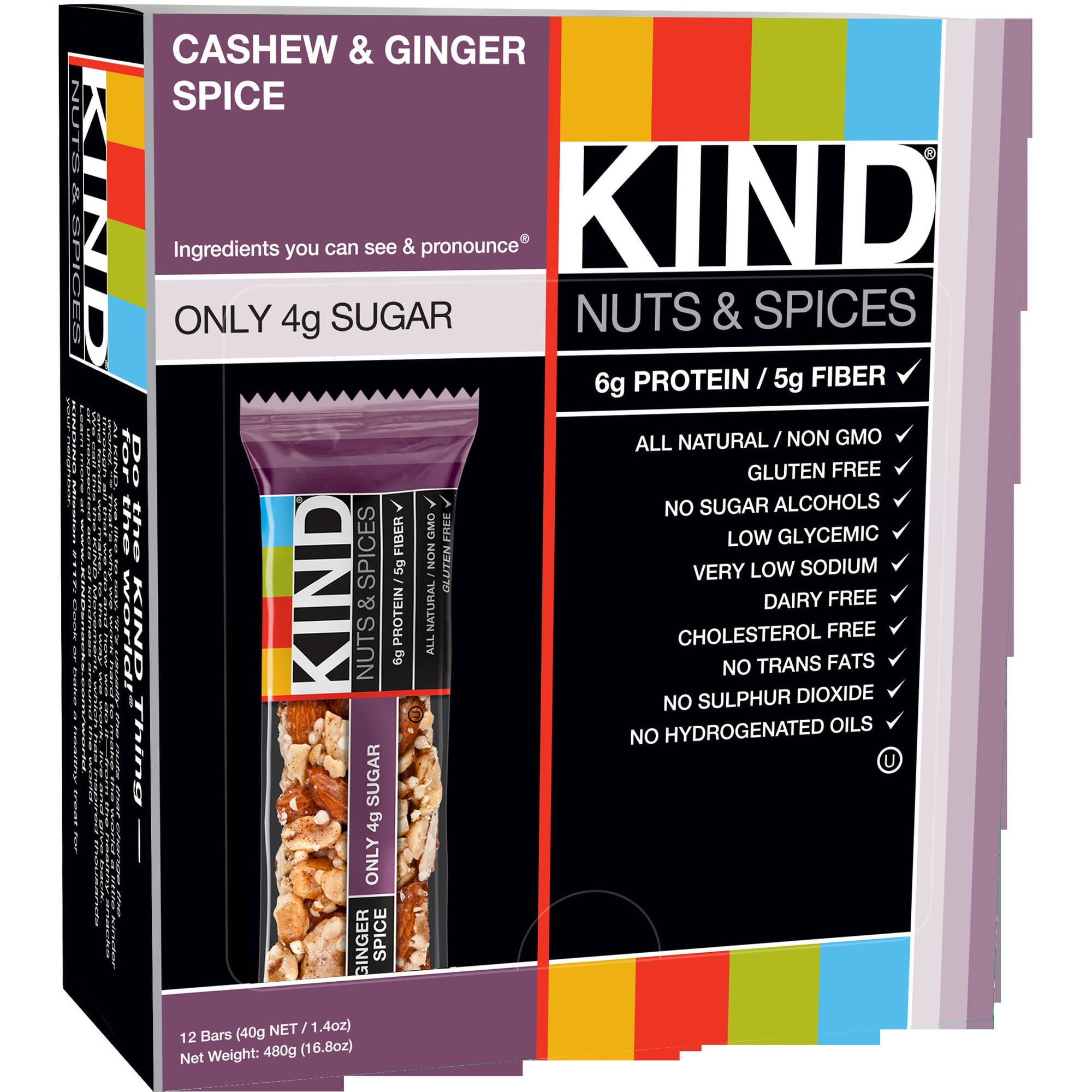 Kind Nuts Spices Cashew Ginger Spice Bars 12 Pack 14 Oz Kind Nuts Spices Cashew Ginger Spice Bars 12 Pack 14 Oz
