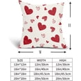 thumbnail image 5 of Valentine''s Day Pillow Covers 20x20 Inch Set of 2 Red Hearts Outdoor Decorative Throw Pillow Covers Red and Cream Valentines Day Print Pillowcases Cushion Covers for Home Couch Decor, 5 of 6
