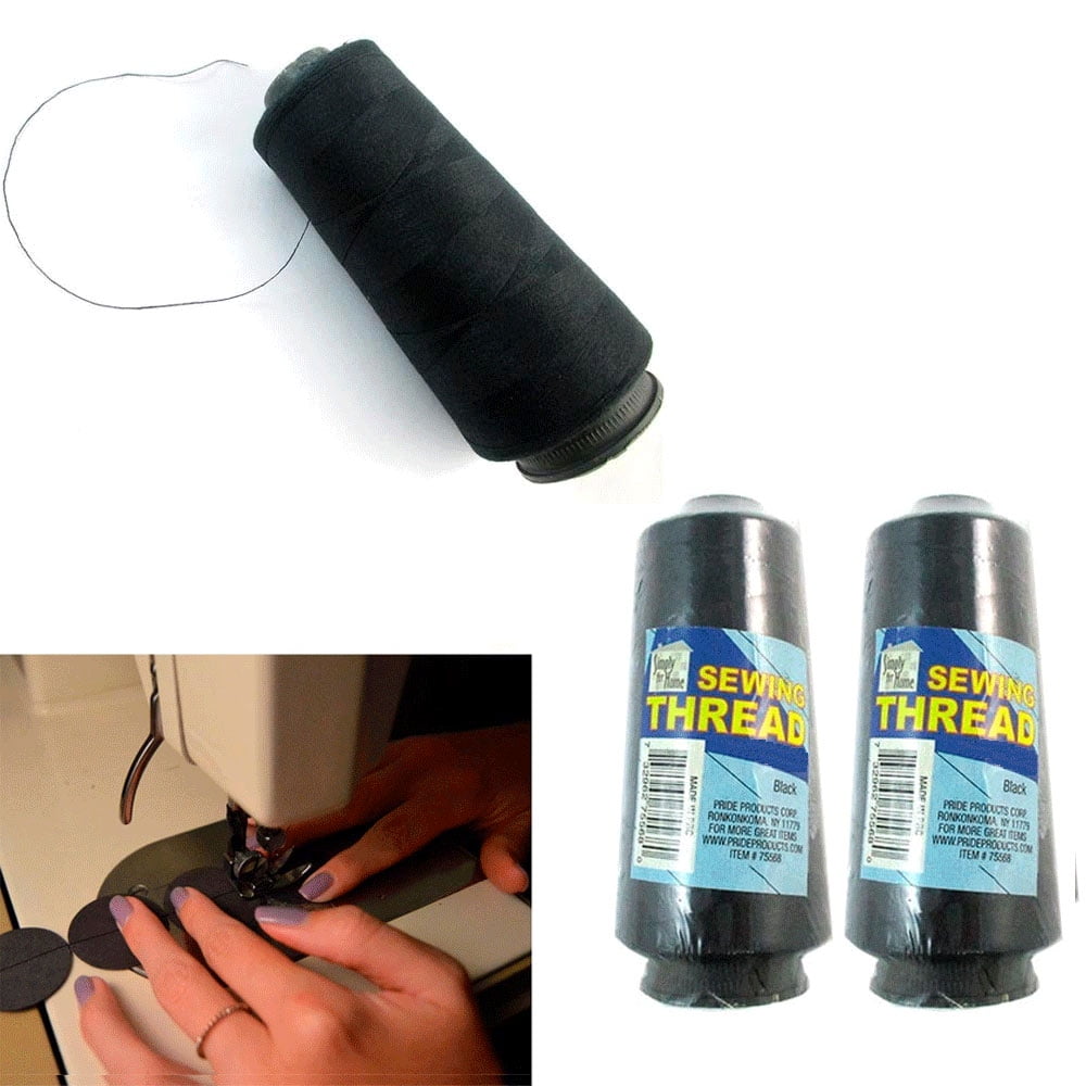 6000 Yds Polyester Sewing Thread Black Upholstery Leather Canvas Outdoor Beading