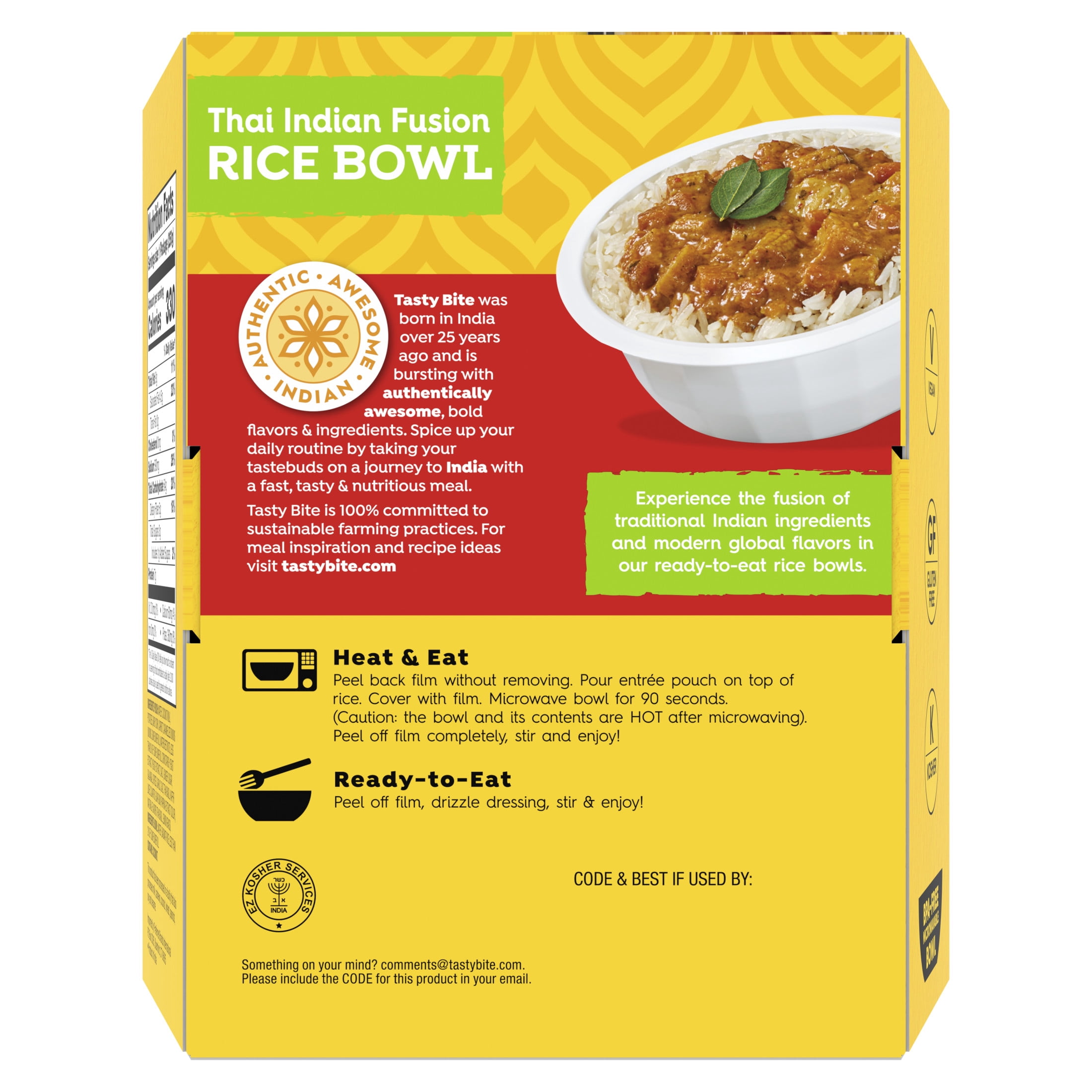 (2 pack) Thai Curry & Rice Bowl - Ready-to-Eat Meal
