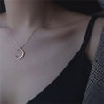 thumbnail image 2 of Gift Valentine's Day Family Jewelry Rescent Necklaces Couple Necklace Clavicle Necklace Moon Necklace GOLD, 2 of 8