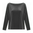 thumbnail image 4 of Karight Velvet Tops for Women Long Sleeve Crew Neck Tshirts Casual Loose Fit Tunic Blouses Elegant Party Dressy Outfits, 4 of 6