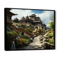 thumbnail image 2 of Designart "Tibetan Monastery Asian Painting VI" Asian Art Floater Framed Canvas Print, 2 of 7