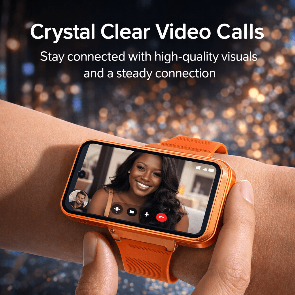 Android 12 Smart Watch with 3.97" HD Touchscreen, MT6762 8GB+256GB, App Support, Dual Camera