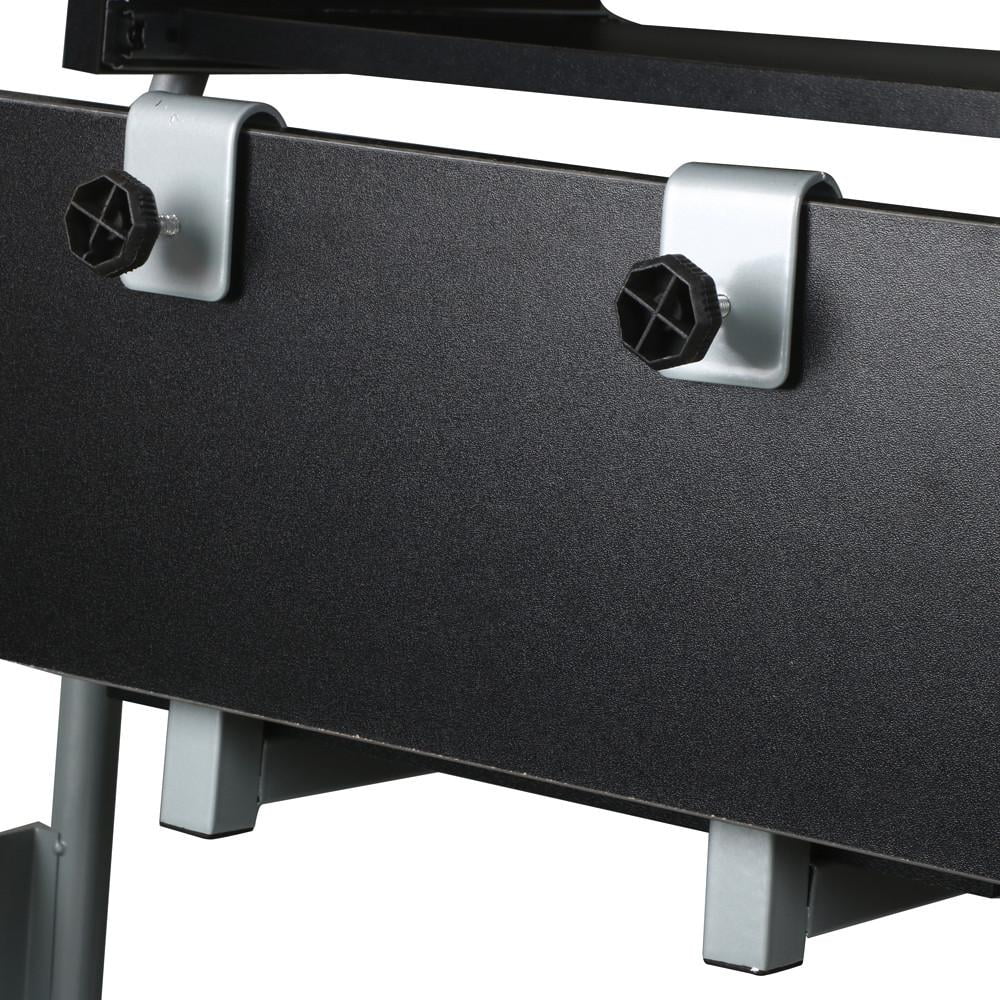 Topeakmart Rolling Computer Desk w/ Printer Shelf & Keyboard Tray, Black