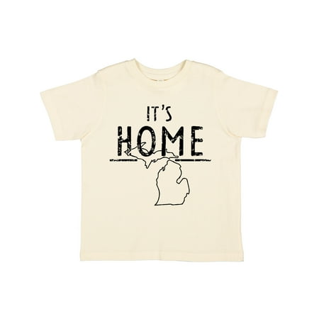 

Inktastic It s Home- State of Michigan Outline Distressed Text Gift Toddler Boy or Toddler Girl T-Shirt