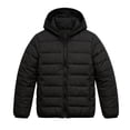 thumbnail image 3 of Cethrio Boys Puffer Jackets, Long Sleeve Warm School Zip up Winter Outerwear with Pockets Black Size 9-10T, 3 of 5