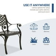 thumbnail image 6 of SOCIALCOMFY 2 Piece Outdoor Bistro Dining Chairs, Cast Aluminum Dining Chair Set, Patio Bistro Chairs for Balcony, Backyard, Garden, Lattice Design Antique Bronze, 6 of 7