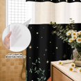 thumbnail image 3 of No Hook Shower Curtain, Mushrooms Black Shower Curtains for Bathroom with See Through Top Window, Botanical Leaf Butterflies Country Moon Waterproof & Washable Bath Curtain Narrow 54"x78", 3 of 9